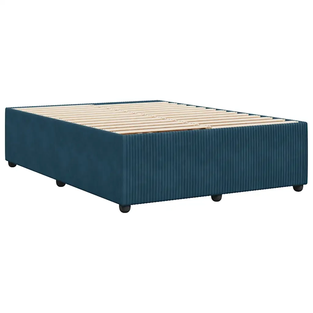 Letto matrimoniale | Letto per adulti | Giroletto Blu 140x200 cm in Velluto - Image 6