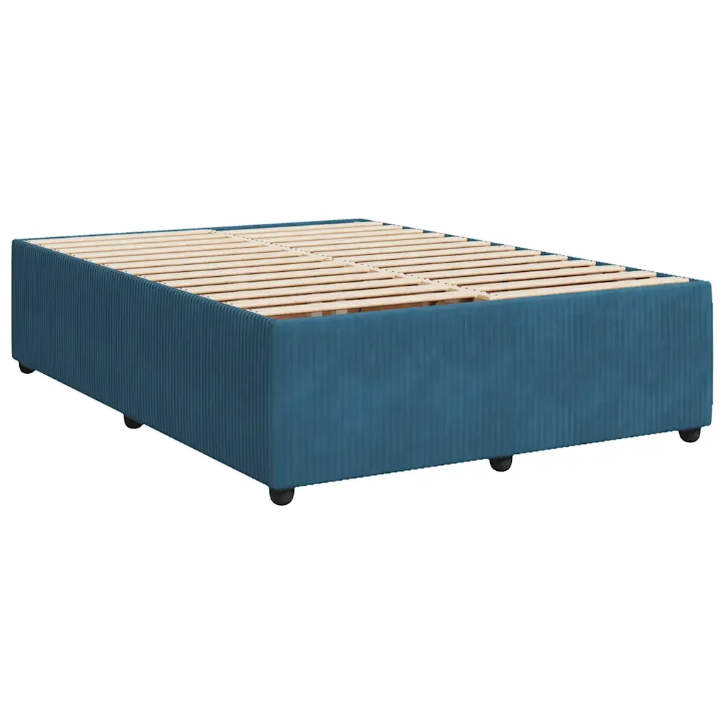 Letto matrimoniale | Letto per adulti | Giroletto Blu 160x200 cm in Velluto - Image 3