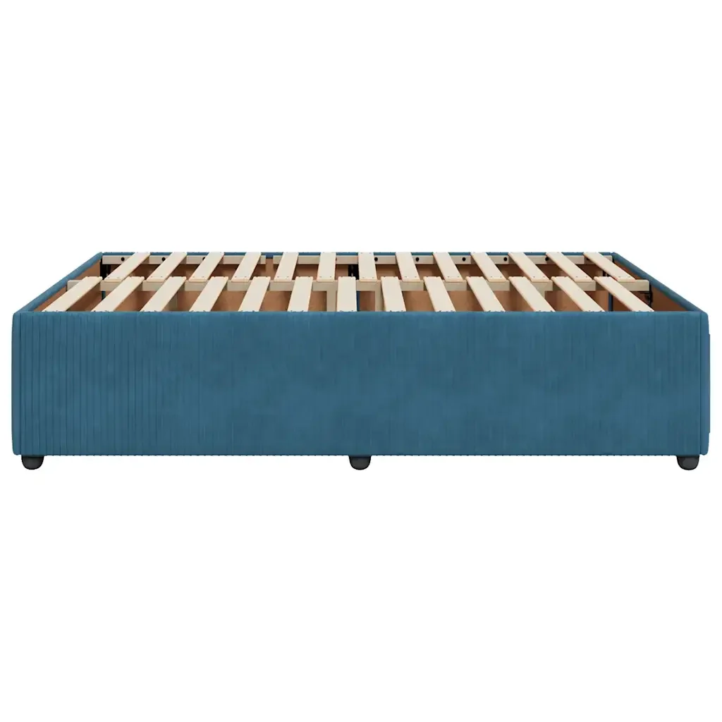 Letto matrimoniale | Letto per adulti | Giroletto Blu 160x200 cm in Velluto - Image 5