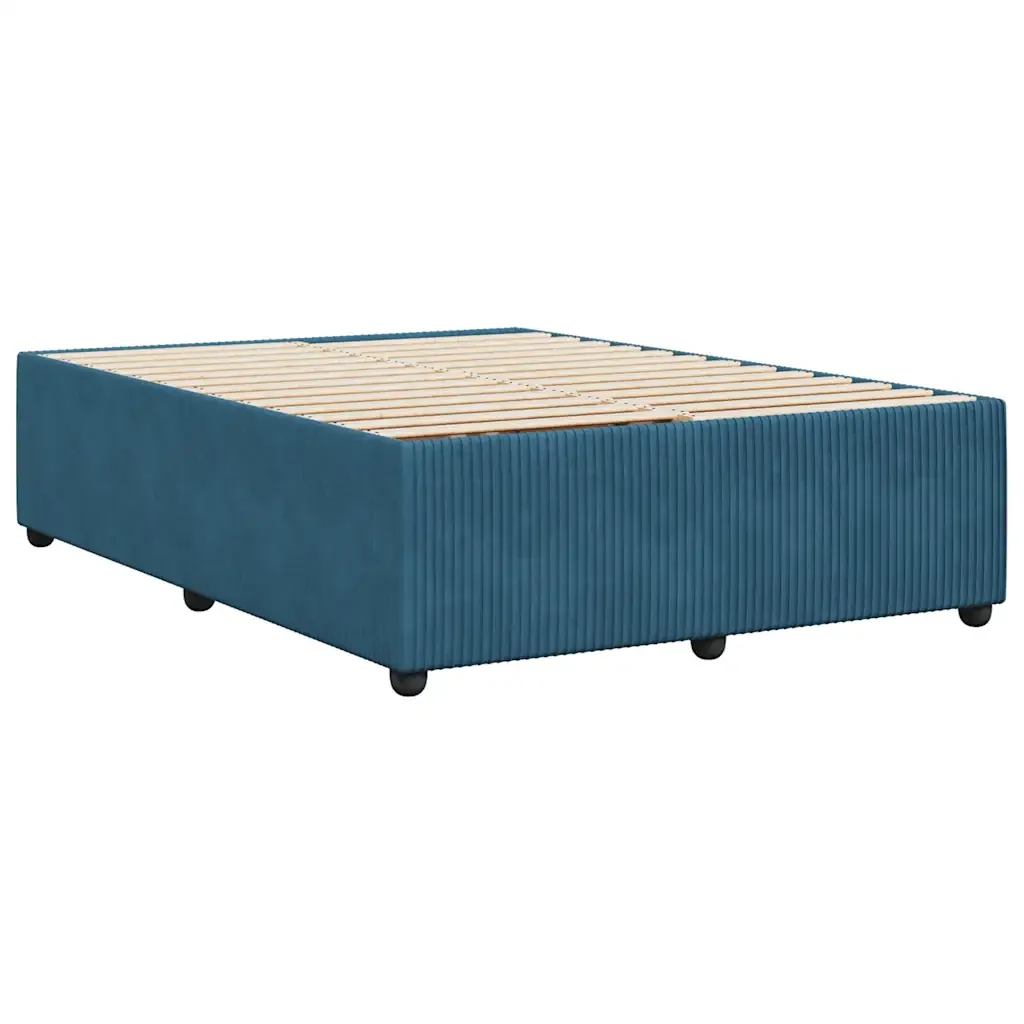 Letto matrimoniale | Letto per adulti | Giroletto Blu 160x200 cm in Velluto - Image 6