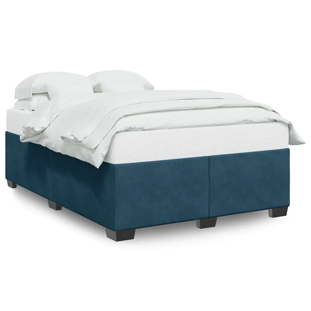 Letto matrimoniale | Letto per adulti | Giroletto Blu 160x200 cm in Velluto