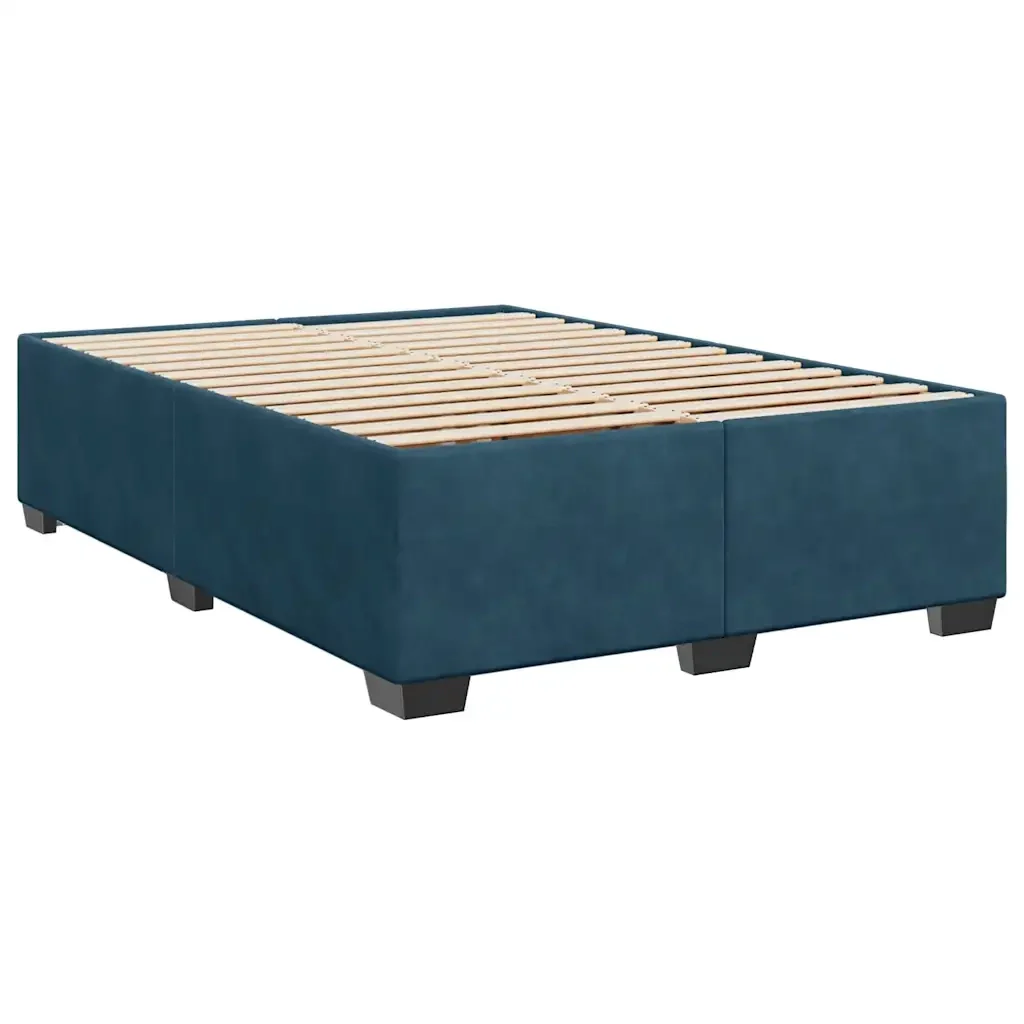 Letto matrimoniale | Letto per adulti | Giroletto Blu 160x200 cm in Velluto - Image 3