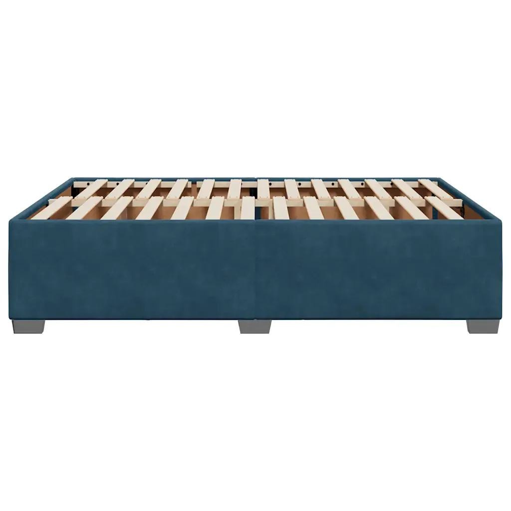 Letto matrimoniale | Letto per adulti | Giroletto Blu 160x200 cm in Velluto - Image 5