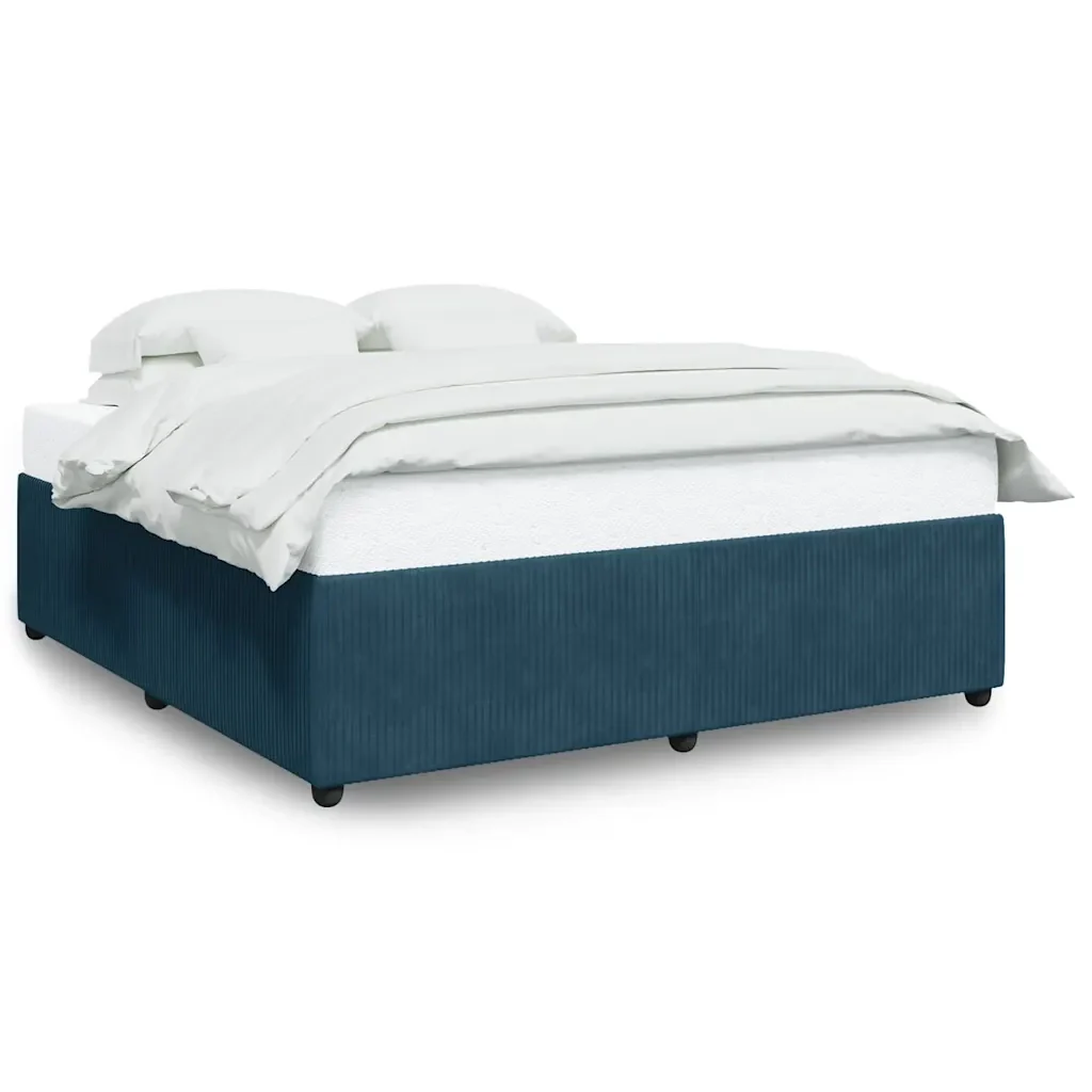 Letto matrimoniale | Letto per adulti | Giroletto Blu 180x200 cm in Velluto