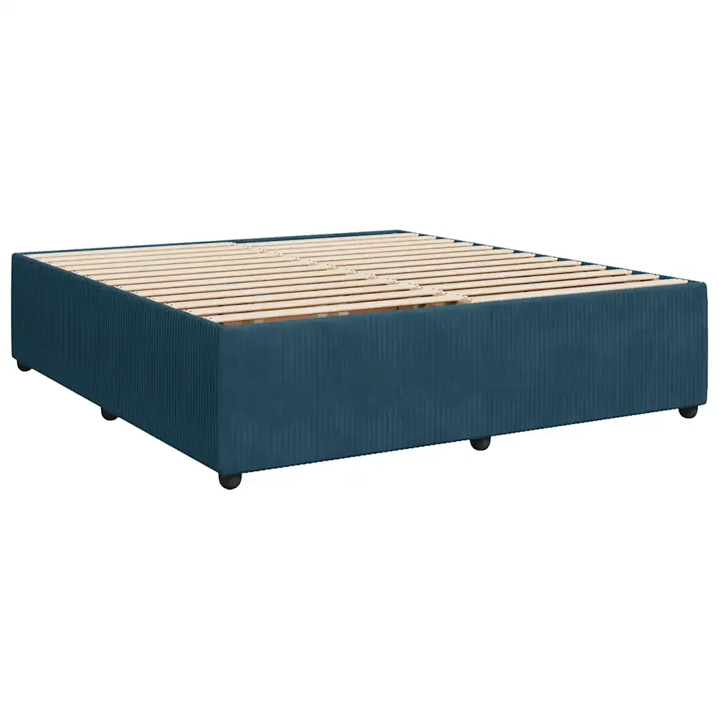 Letto matrimoniale | Letto per adulti | Giroletto Blu 180x200 cm in Velluto - Image 3