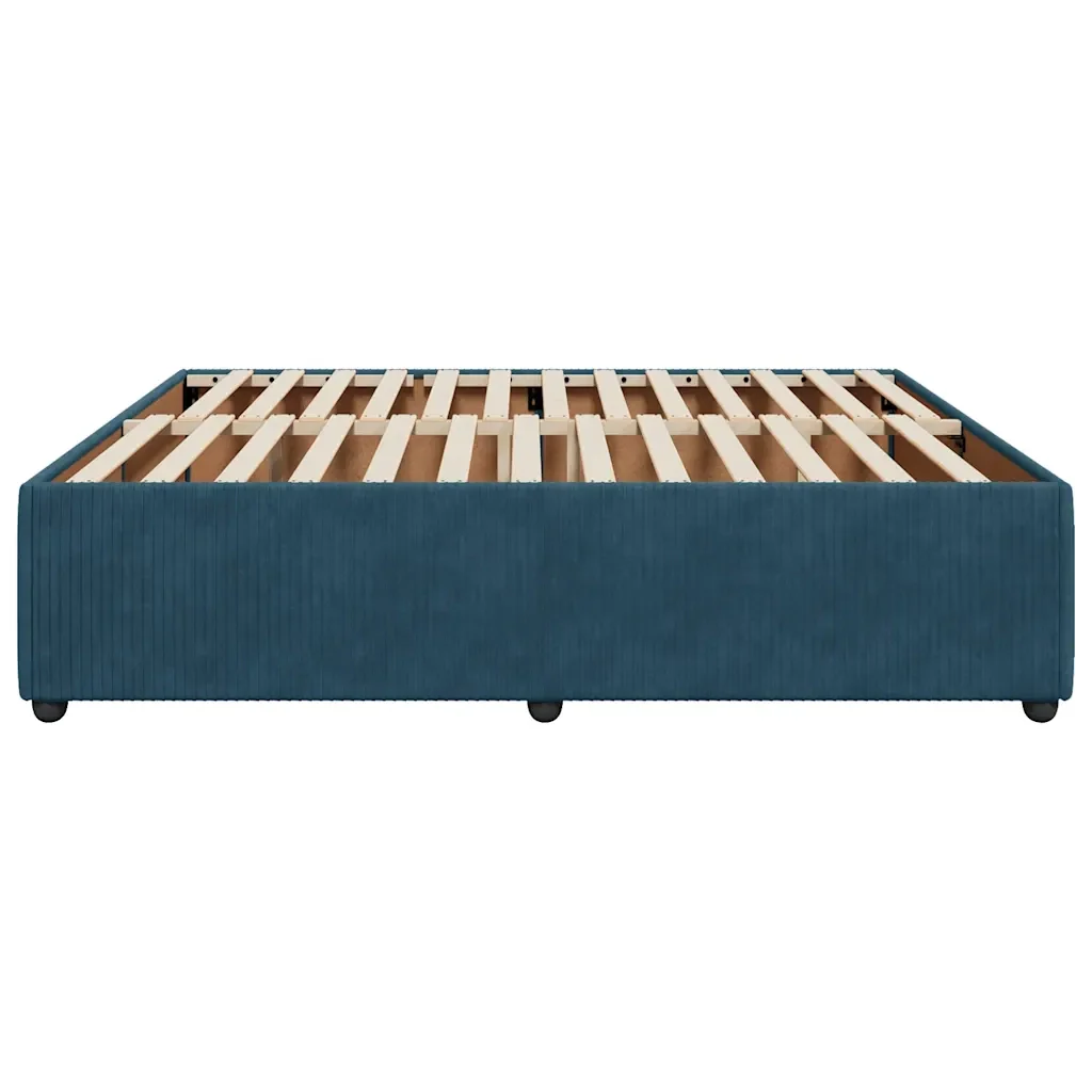 Letto matrimoniale | Letto per adulti | Giroletto Blu 180x200 cm in Velluto - Image 5