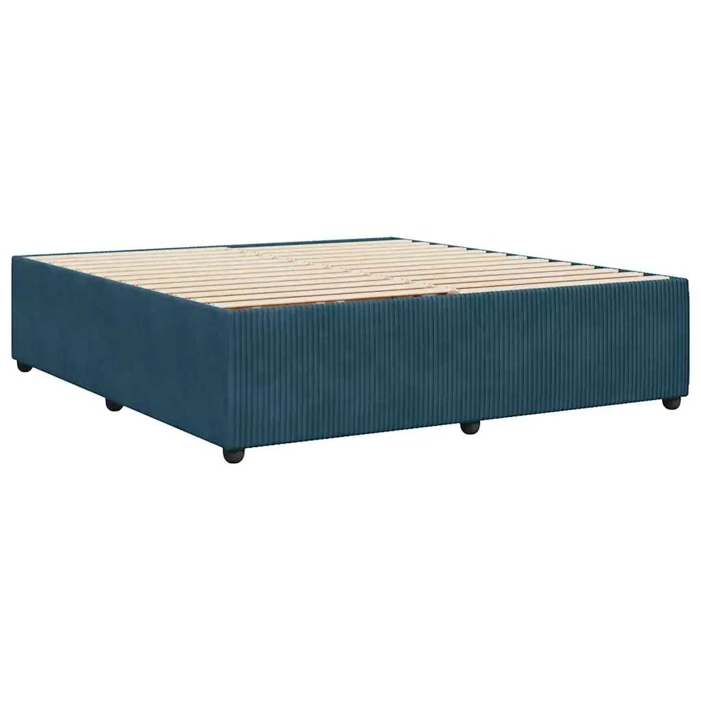 Letto matrimoniale | Letto per adulti | Giroletto Blu 180x200 cm in Velluto - Image 6