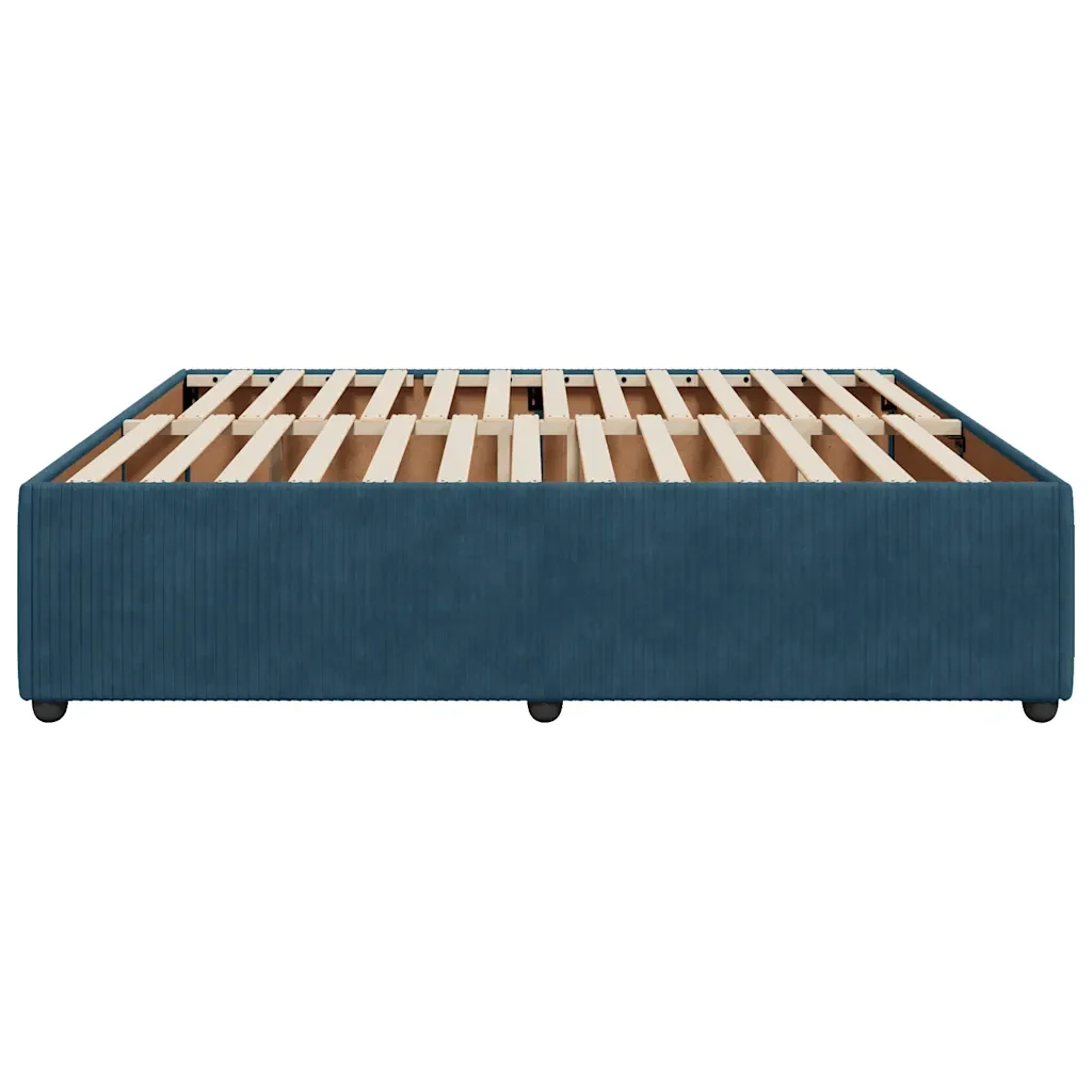 Letto matrimoniale | Letto per adulti | Giroletto Blu 200x200 cm in Velluto - Image 5