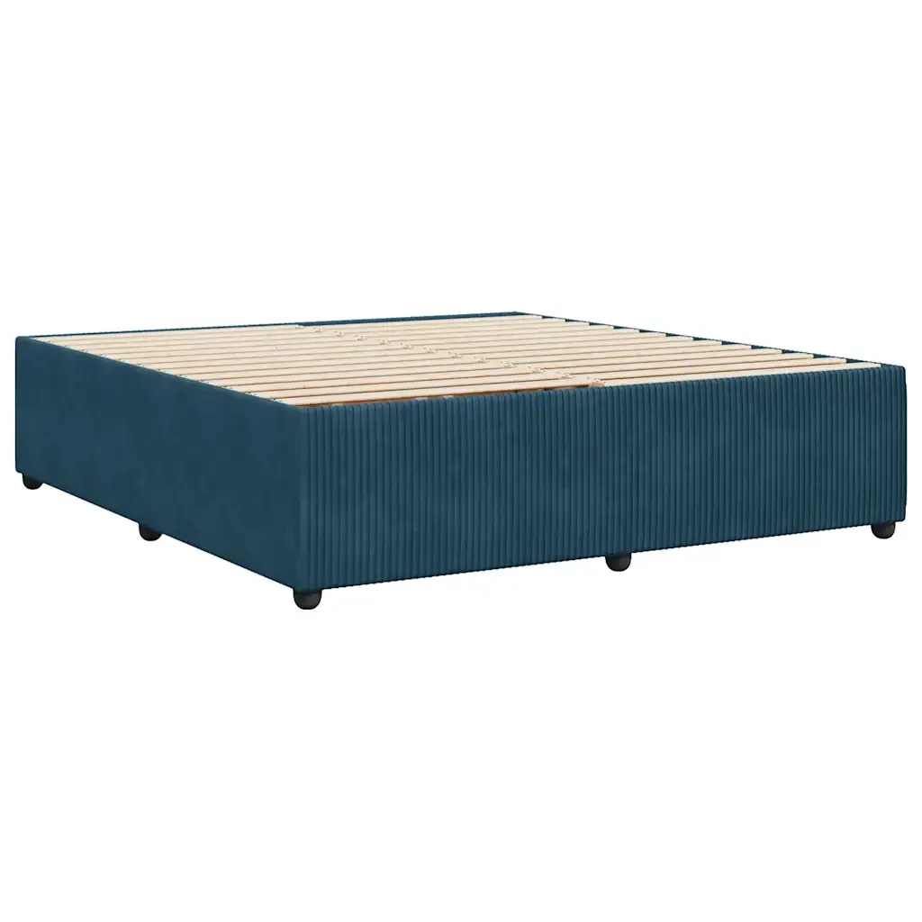 Letto matrimoniale | Letto per adulti | Giroletto Blu 200x200 cm in Velluto - Image 6