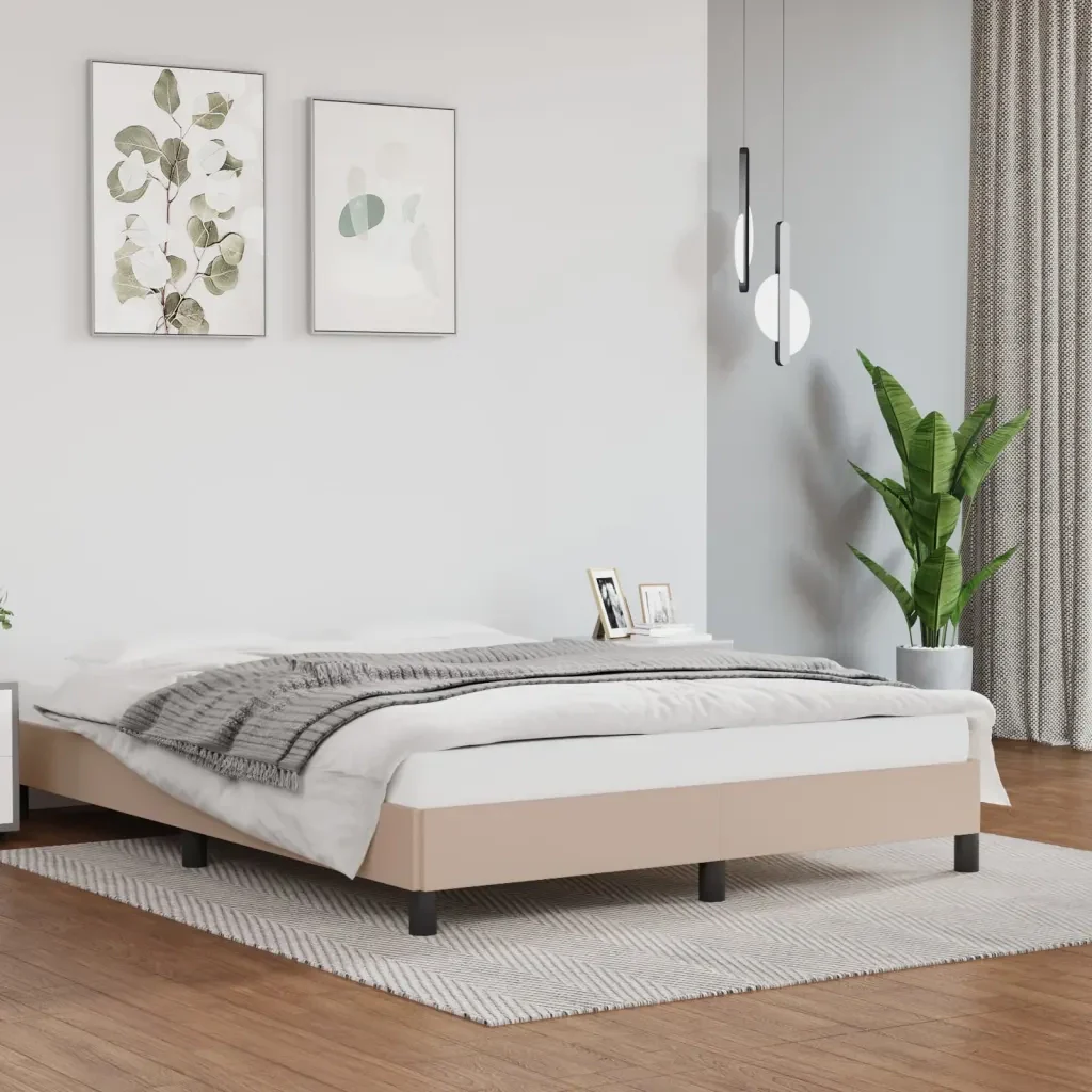 Letto matrimoniale | Letto per adulti | Giroletto Cappuccino 140x190 cm in Similpelle - Image 2