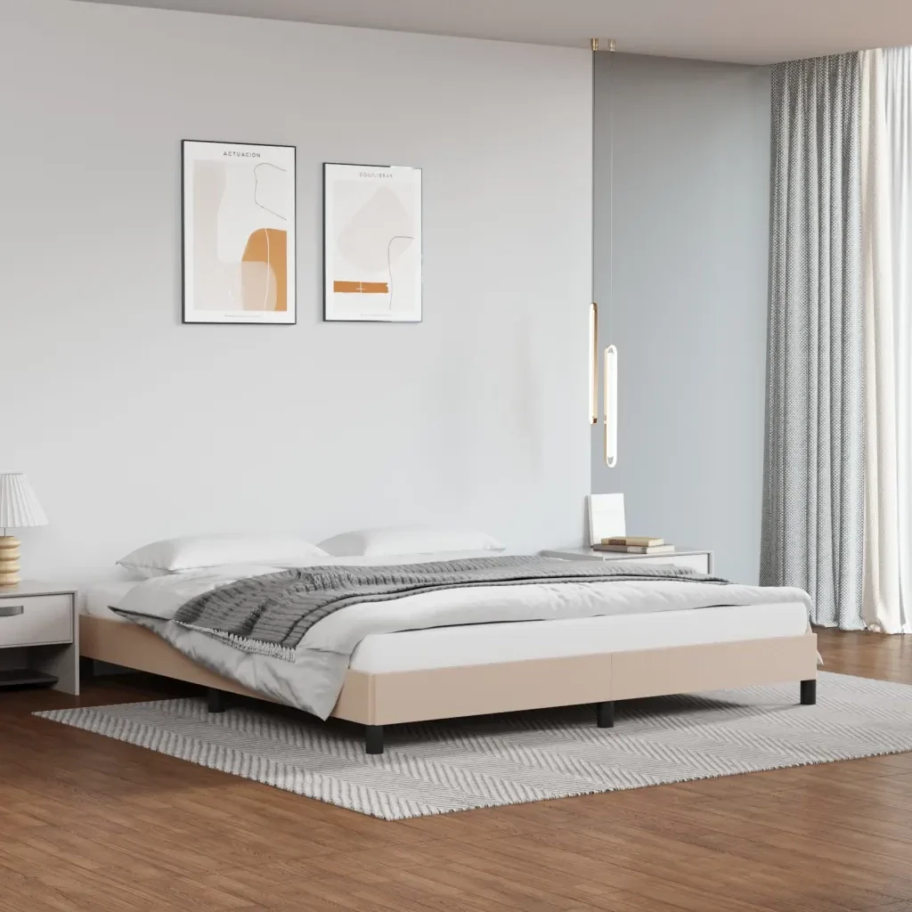 Letto matrimoniale | Letto per adulti | Giroletto Cappuccino 160x200 cm in Similpelle - Image 2