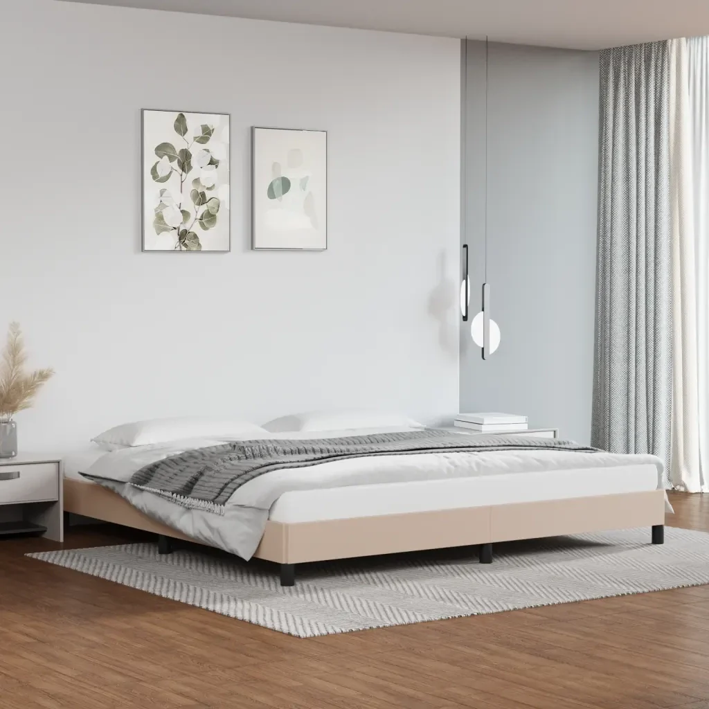 Letto matrimoniale | Letto per adulti | Giroletto Cappuccino 200x200 cm in Similpelle - Image 2