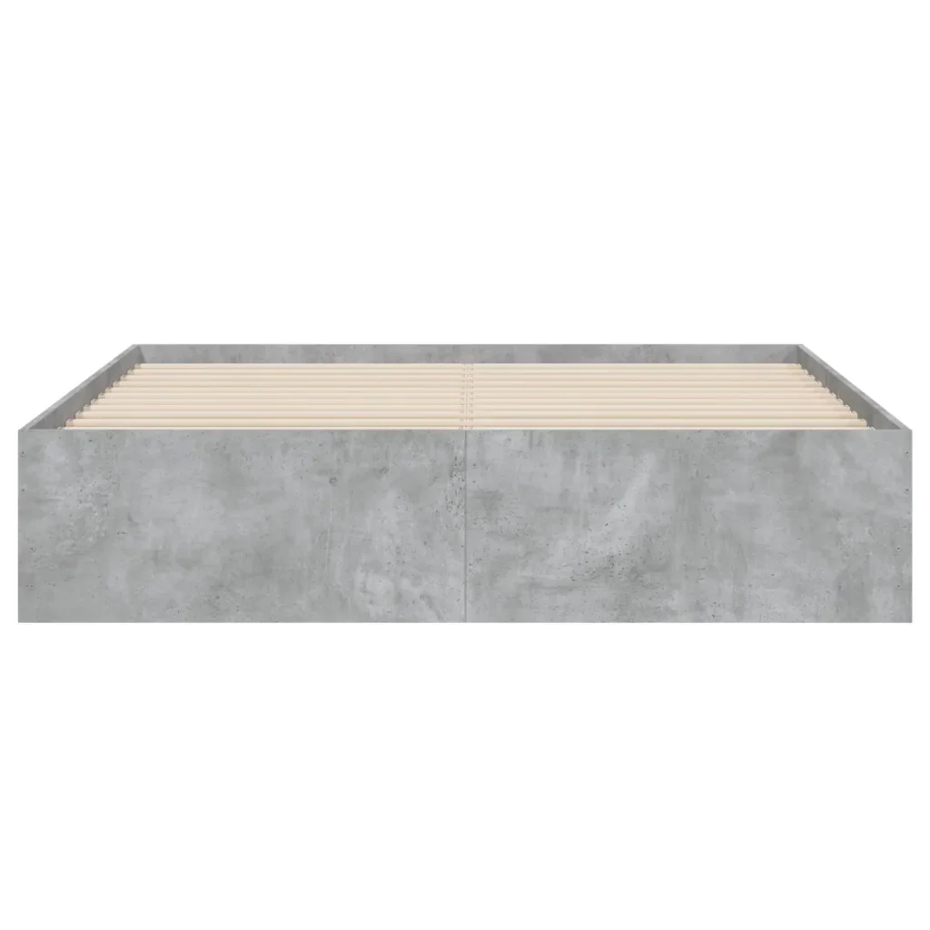 Letto matrimoniale | Letto per adulti | Giroletto Cassetti Grigio Cemento 140x200 cm Legno Multistrato - Image 6