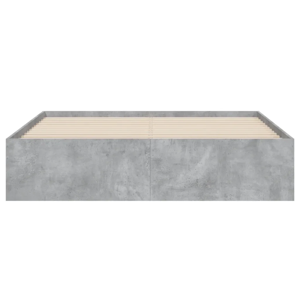 Letto matrimoniale | Letto per adulti | Giroletto Cassetti Grigio Cemento 150x200 cm Legno Multistrato - Image 6