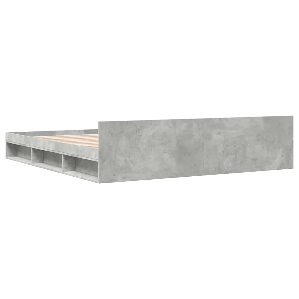 Letto matrimoniale | Letto per adulti | Giroletto Cassetti Grigio Cemento 180x200 cm Legno Multistrato - Image 6