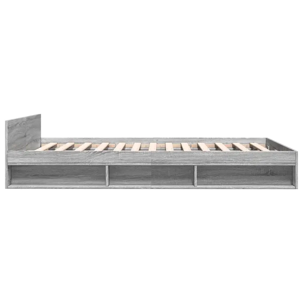 Letto matrimoniale | Letto per adulti | Giroletto Cassetti Grigio Sonoma 120x190 cm Legno Multistrato - Image 5