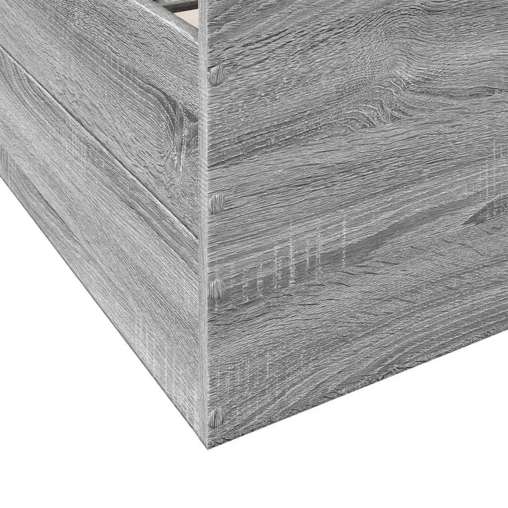 Letto matrimoniale | Letto per adulti | Giroletto Cassetti Grigio Sonoma 150x200 cm Legno Multistrato - Image 8