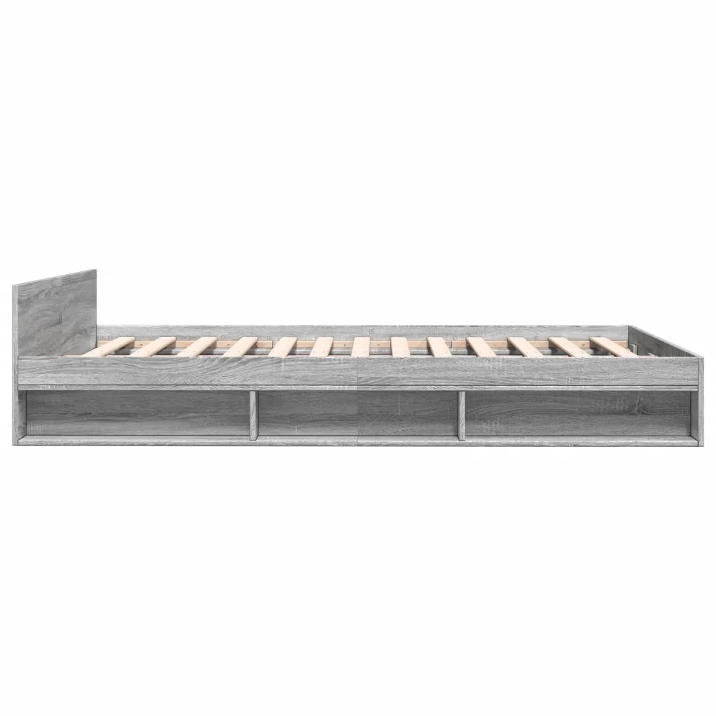 Letto matrimoniale | Letto per adulti | Giroletto Cassetti Grigio Sonoma 160x200 cm Legno Multistrato - Image 5