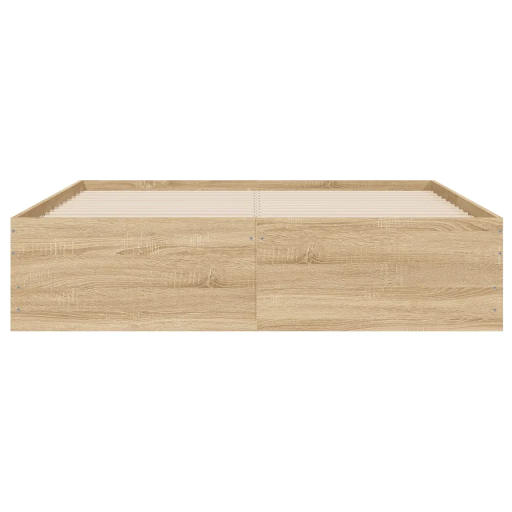 Letto matrimoniale | Letto per adulti | Giroletto Cassetti Rovere Sonoma 135x190 cm Legno Multistrato - Image 6