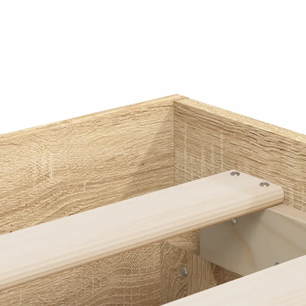 Letto matrimoniale | Letto per adulti | Giroletto Cassetti Rovere Sonoma 135x190 cm Legno Multistrato - Image 9