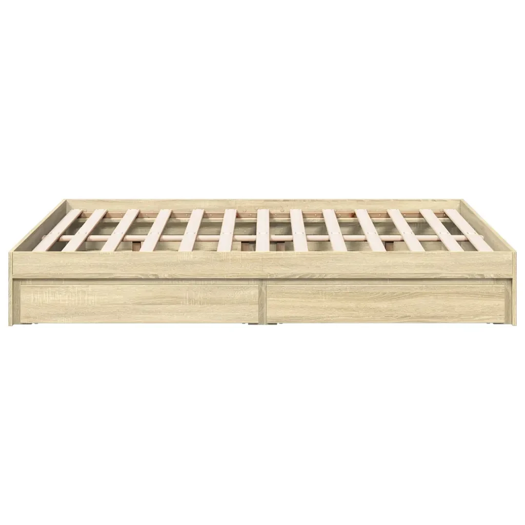 Letto matrimoniale | Letto per adulti | Giroletto Cassetti Rovere Sonoma 140x190 cm Legno Multistrato - Image 5