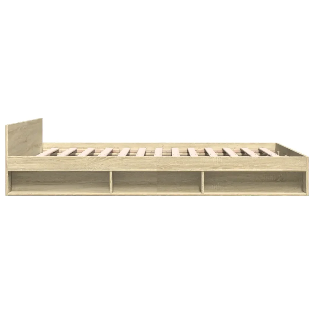 Letto matrimoniale | Letto per adulti | Giroletto Cassetti Rovere Sonoma 140x190 cm Legno Multistrato - Image 5