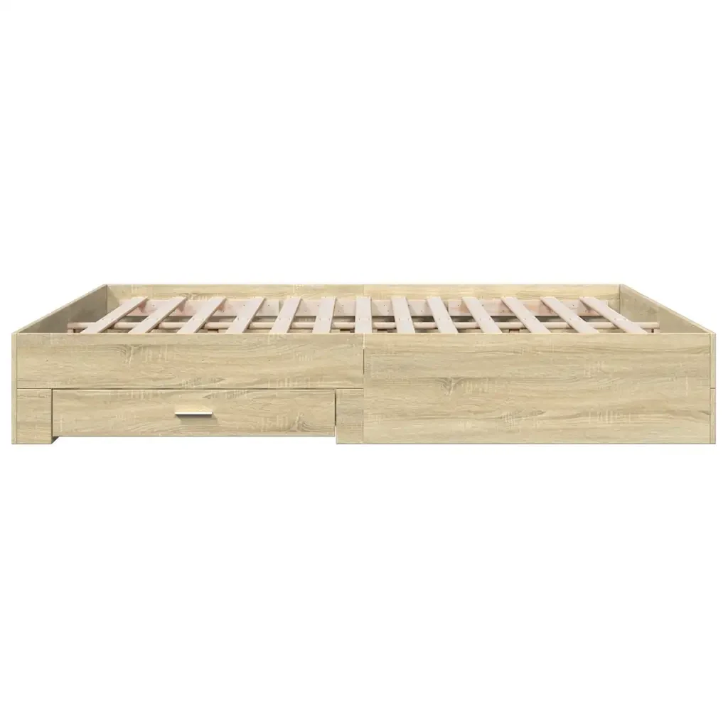 Letto matrimoniale | Letto per adulti | Giroletto Cassetti Rovere Sonoma 180x200 cm Legno Multistrato - Image 5
