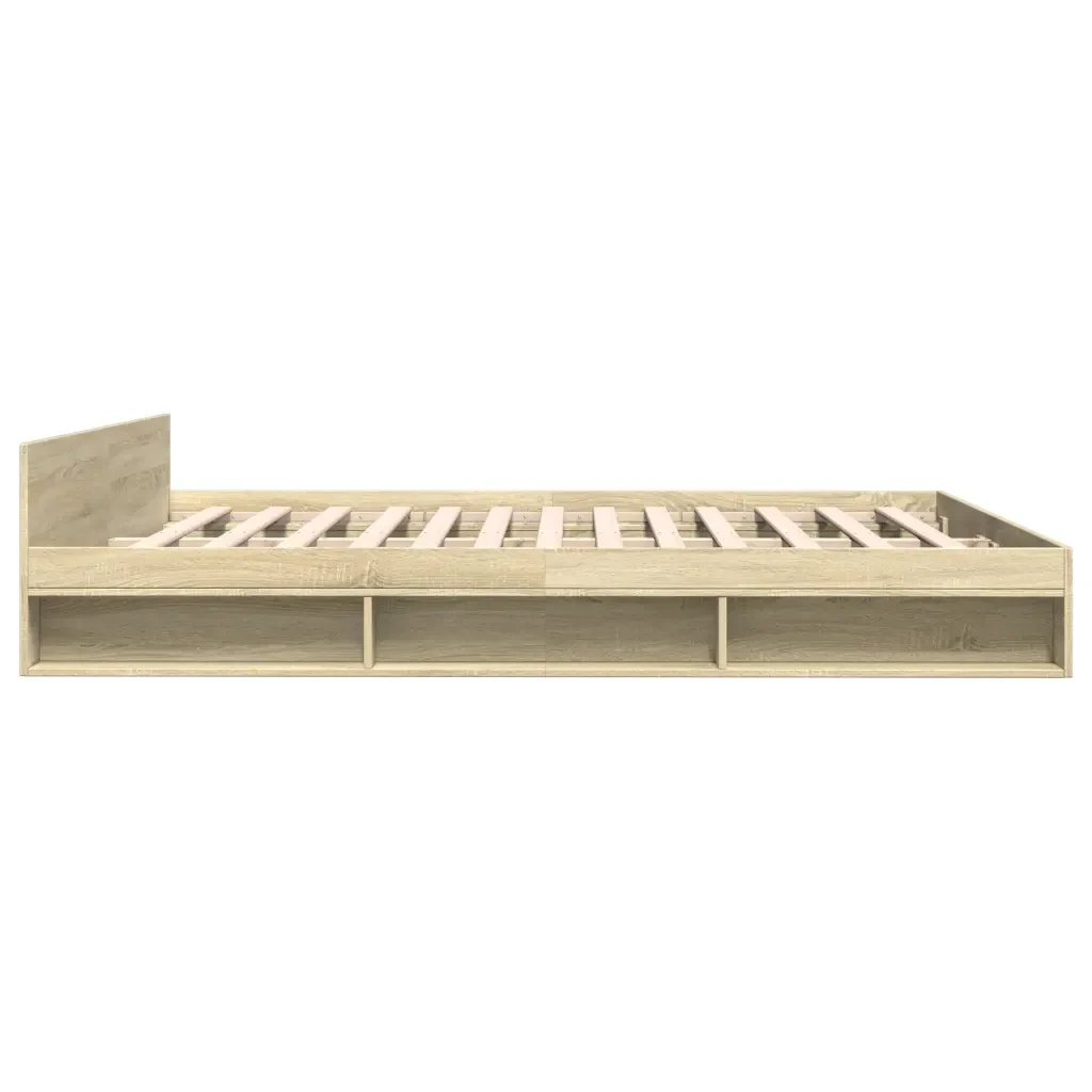 Letto matrimoniale | Letto per adulti | Giroletto Cassetti Rovere Sonoma 180x200 cm Legno Multistrato - Image 5