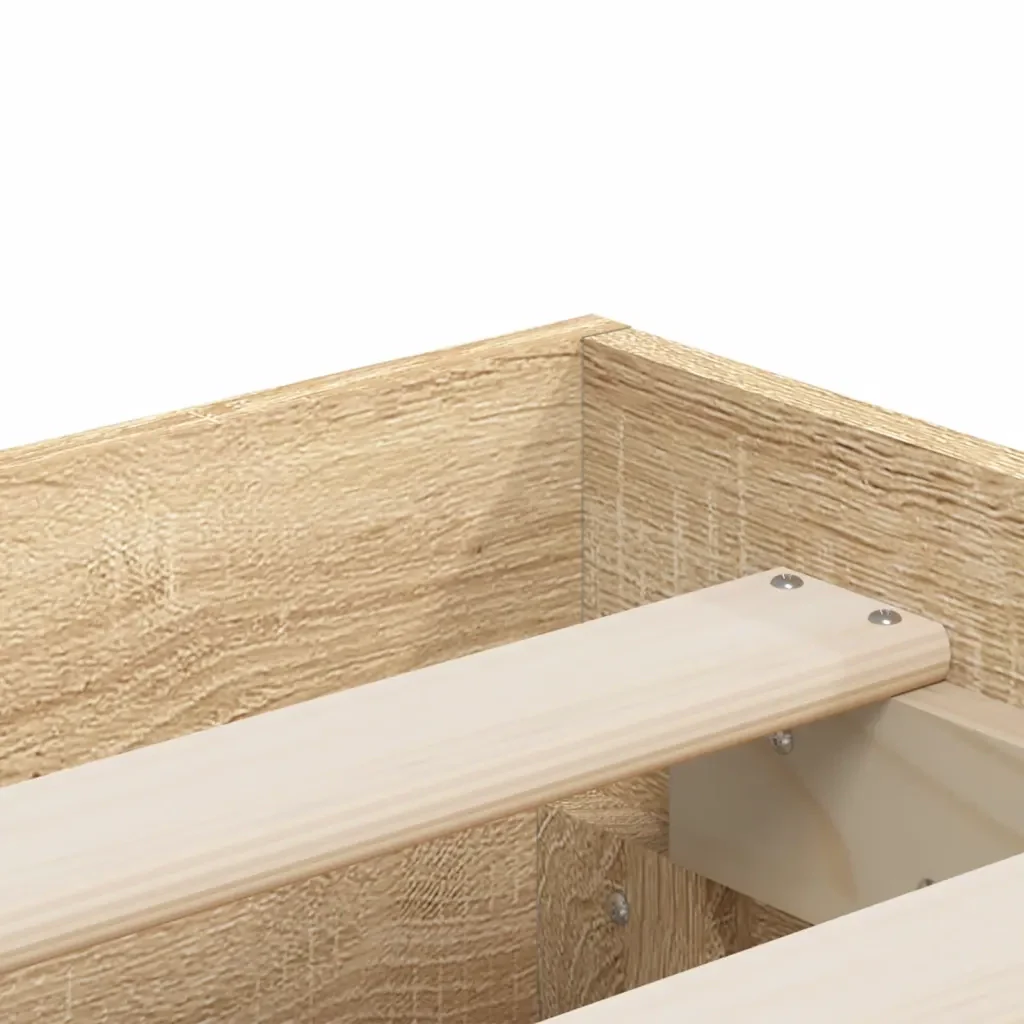 Letto matrimoniale | Letto per adulti | Giroletto Cassetti Rovere Sonoma 180x200 cm Legno Multistrato - Image 9
