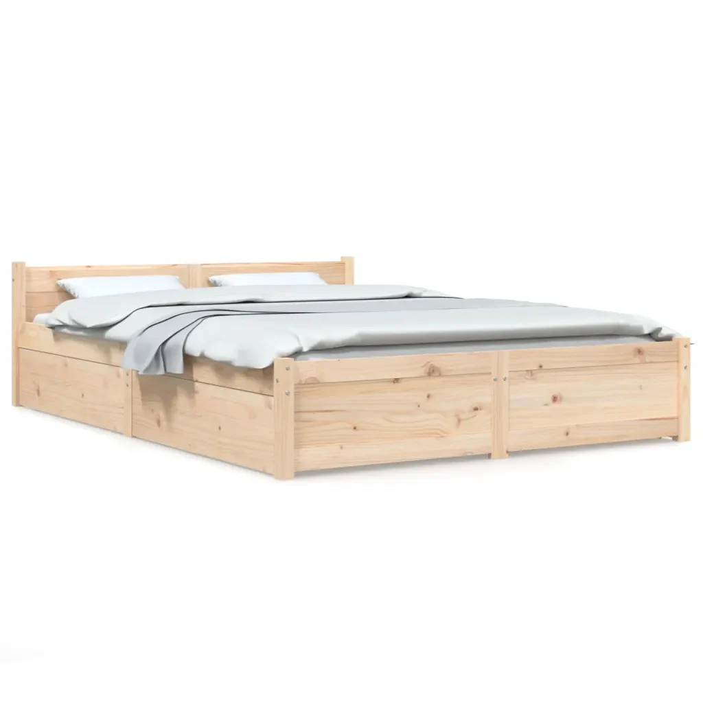 Letto matrimoniale | Letto per adulti | Giroletto con Cassetti 140x190 cm