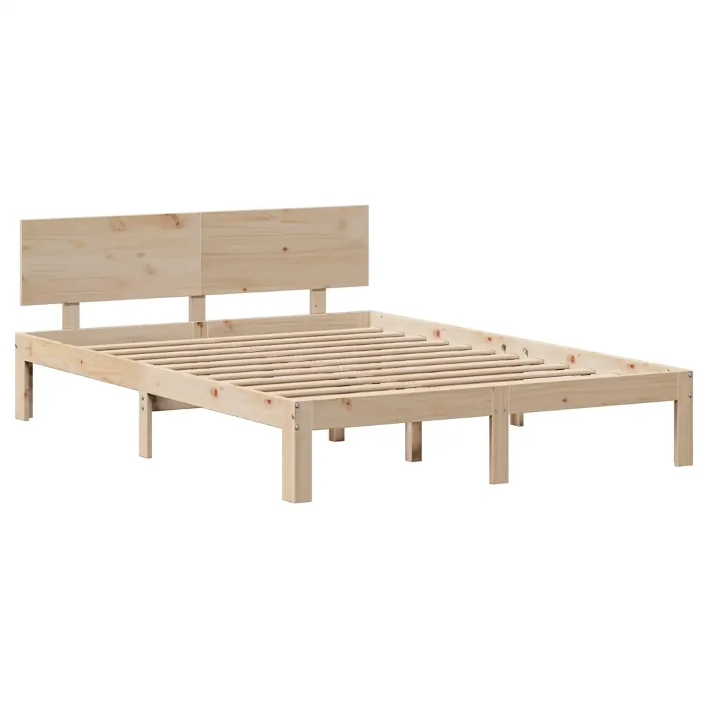 Letto matrimoniale | Letto per adulti | Giroletto con Cassetti 140x200 cm in Legno Massello di Pino - Image 5