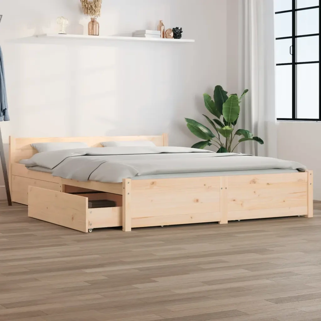 Letto matrimoniale | Letto per adulti | Giroletto con Cassetti 150x200 cm King Size - Image 2