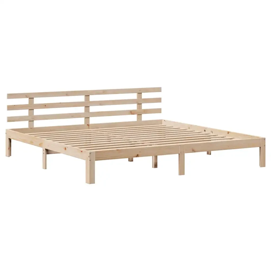 Letto matrimoniale | Letto per adulti | Giroletto con Cassetti 200x200 cm in Legno Massello di Pino - Image 7
