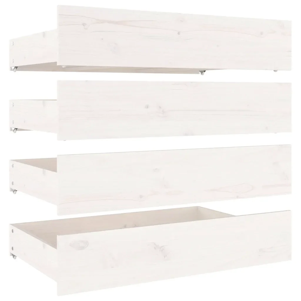 Letto matrimoniale | Letto per adulti | Giroletto con Cassetti Bianco 120x200 cm - Image 7
