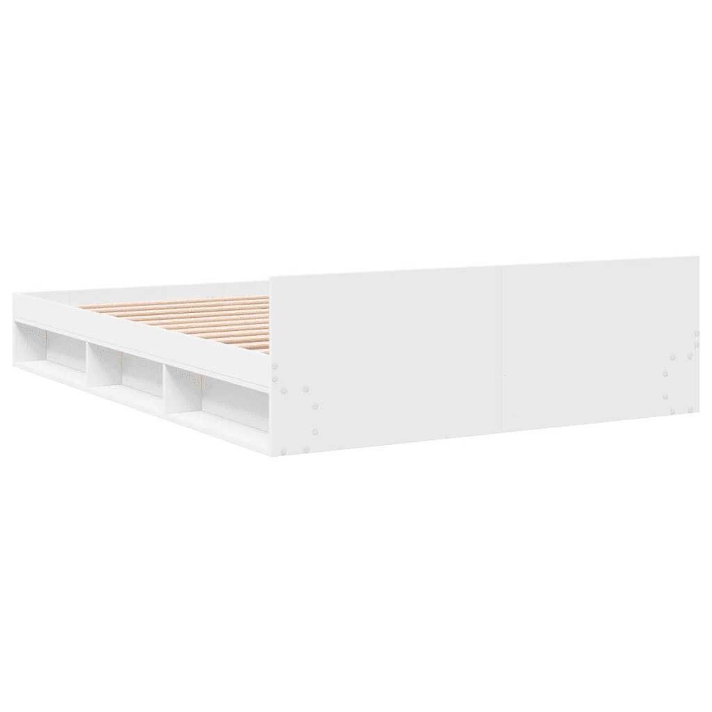 Letto matrimoniale | Letto per adulti | Giroletto con Cassetti Bianco 135x190 cm in Legno Multistrato - Image 6
