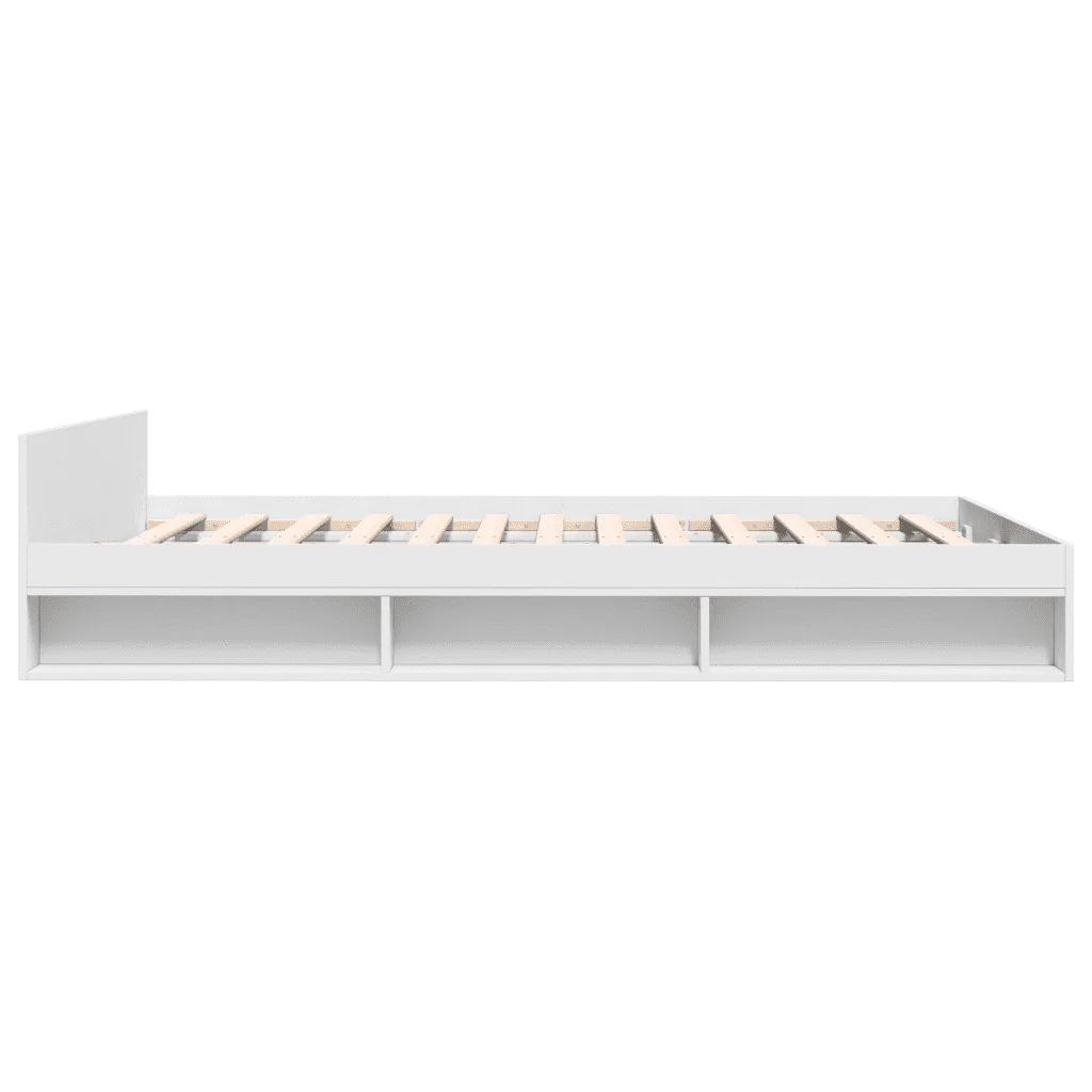 Letto matrimoniale | Letto per adulti | Giroletto con Cassetti Bianco 140x190 cm in Legno Multistrato - Image 5
