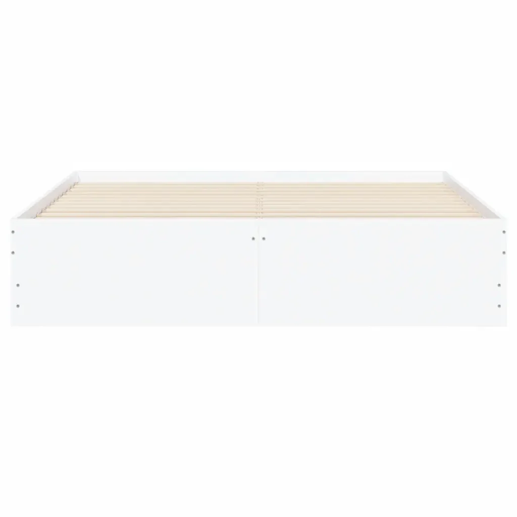 Letto matrimoniale | Letto per adulti | Giroletto con Cassetti Bianco 140x190 cm in Legno Multistrato - Image 6