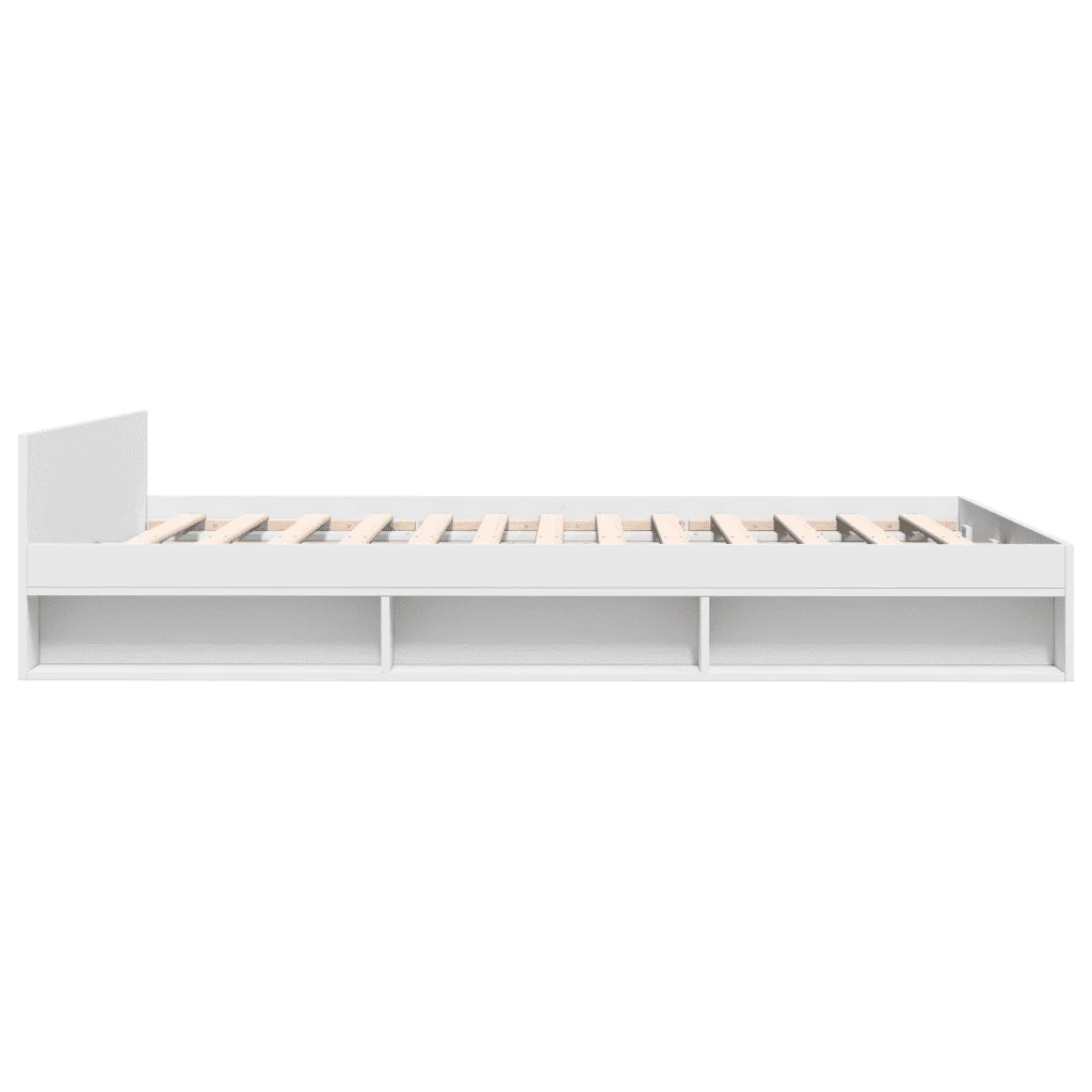 Letto matrimoniale | Letto per adulti | Giroletto con Cassetti Bianco 140x200 cm in Legno Multistrato - Image 5