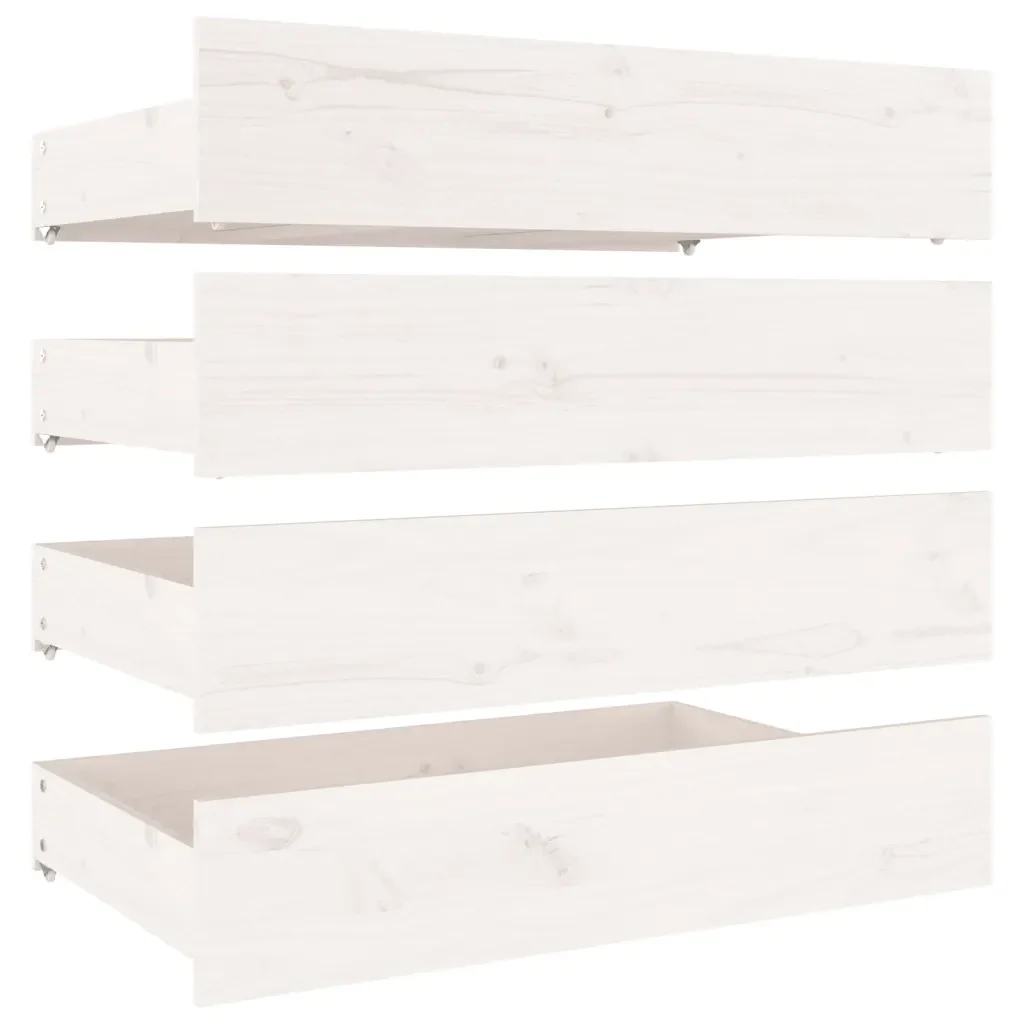 Letto matrimoniale | Letto per adulti | Giroletto con Cassetti Bianco 150x200 cm Super King - Image 7