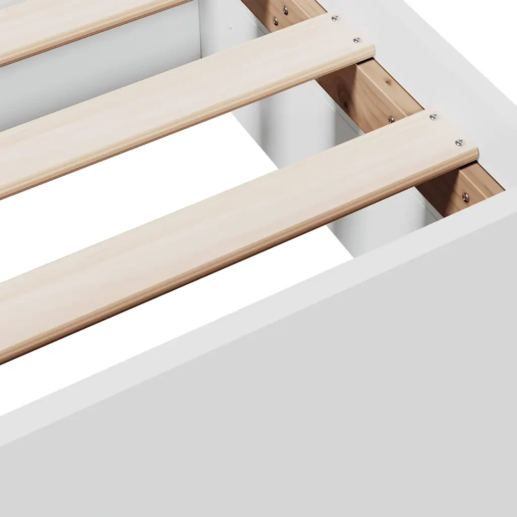 Letto matrimoniale | Letto per adulti | Giroletto con Cassetti Bianco 160x200 cm in Legno Multistrato - Image 8