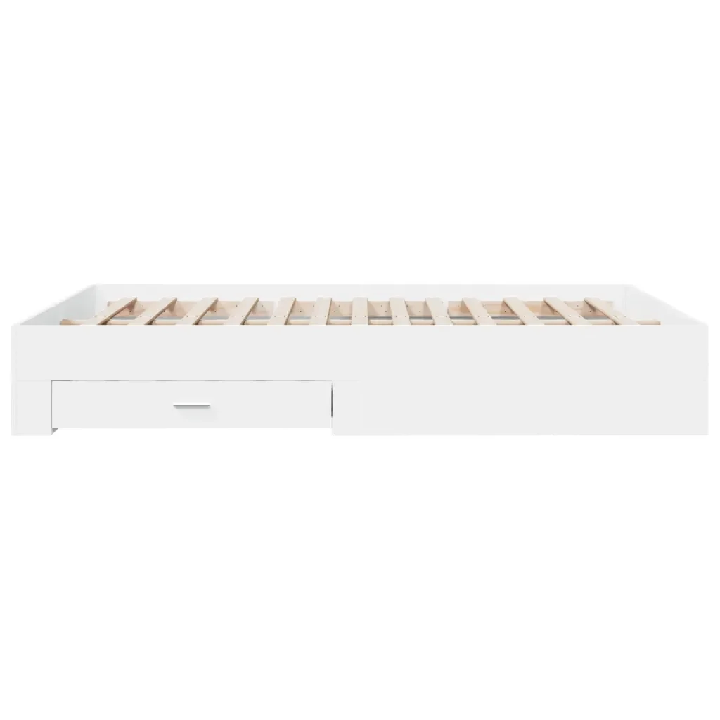 Letto matrimoniale | Letto per adulti | Giroletto con Cassetti Bianco 160x200 cm in Legno Multistrato - Image 5