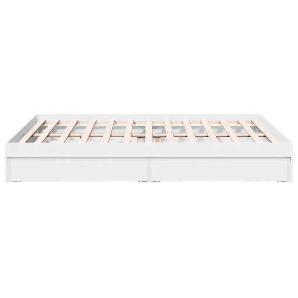 Letto matrimoniale | Letto per adulti | Giroletto con Cassetti Bianco 160x200 cm in Legno Multistrato - Image 5