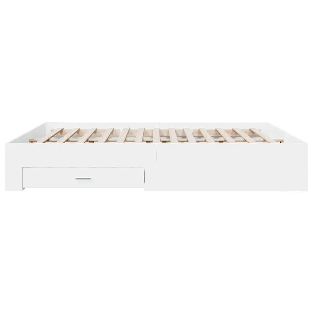 Letto matrimoniale | Letto per adulti | Giroletto con Cassetti Bianco 180x200 cm in Legno Multistrato - Image 5