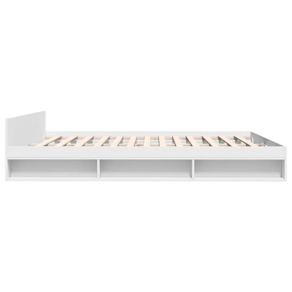 Letto matrimoniale | Letto per adulti | Giroletto con Cassetti Bianco 180x200 cm in Legno Multistrato - Image 5