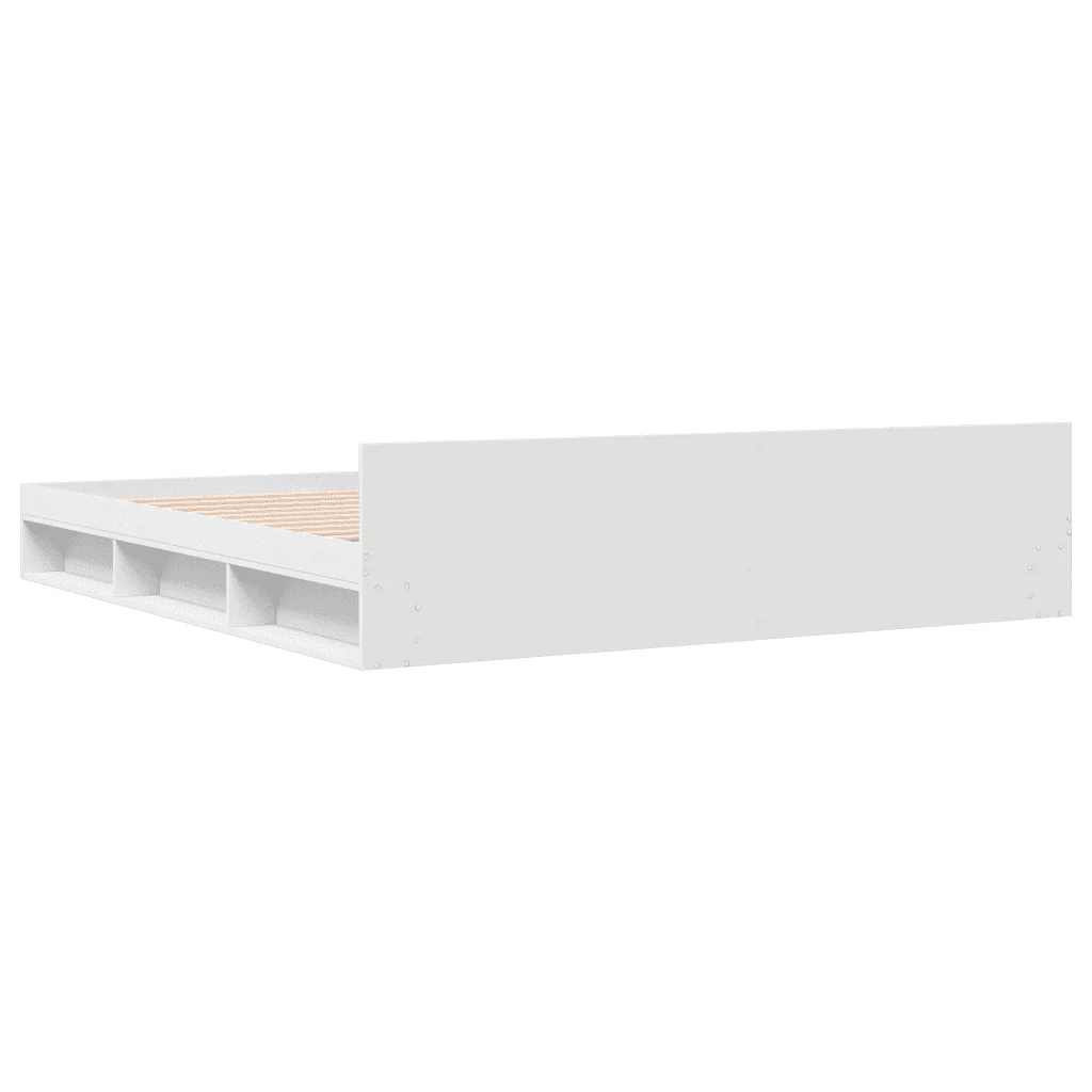Letto matrimoniale | Letto per adulti | Giroletto con Cassetti Bianco 180x200 cm in Legno Multistrato - Image 6