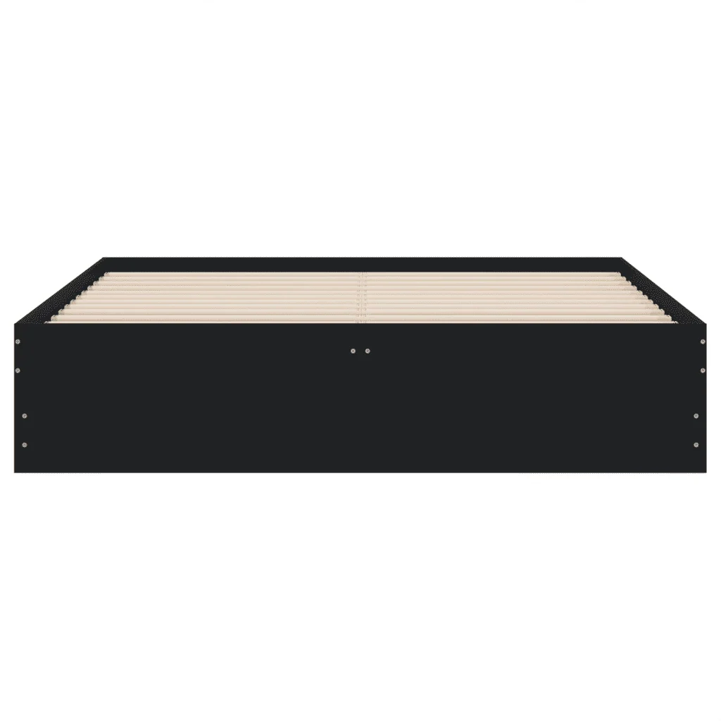 Letto matrimoniale | Letto per adulti | Giroletto con Cassetti Nero 140x200 cm in Legno Multistrato - Image 6