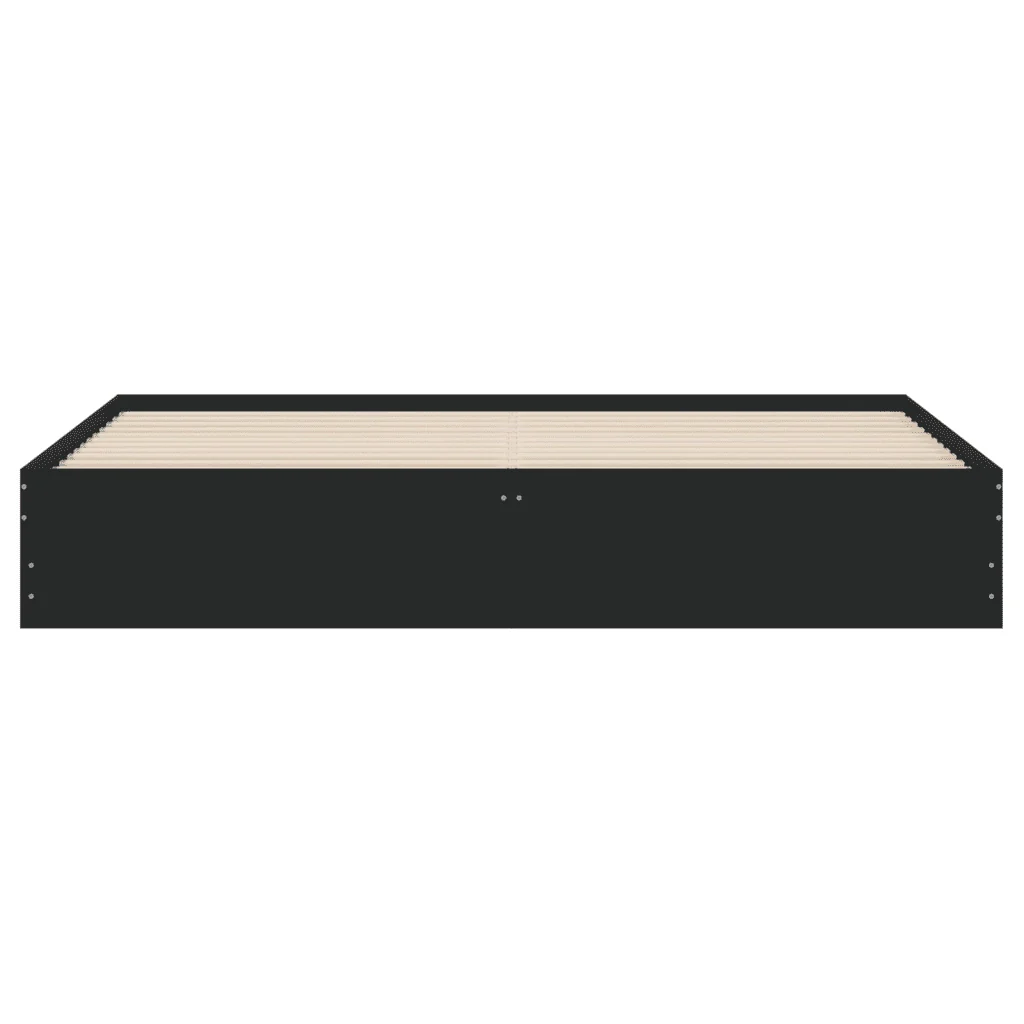 Letto matrimoniale | Letto per adulti | Giroletto con Cassetti Nero 180x200 cm in Legno Multistrato - Image 6