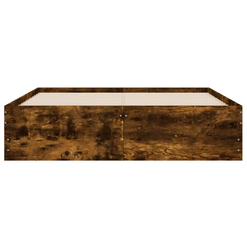 Letto matrimoniale | Letto per adulti | Giroletto con Cassetti Rovere Fumo 135x190 cm Legno Multistrato - Image 6