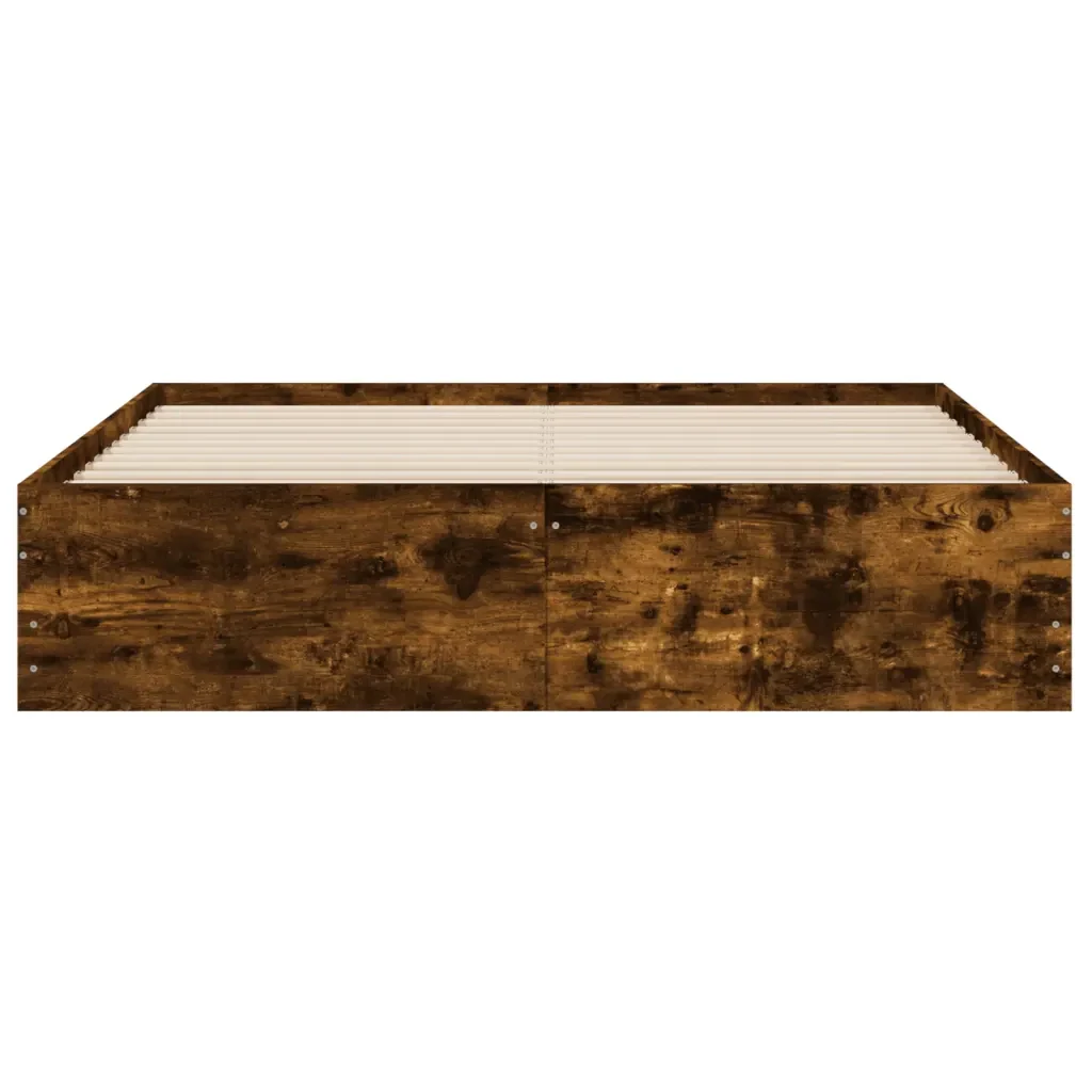Letto matrimoniale | Letto per adulti | Giroletto con Cassetti Rovere Fumo 150x200 cm Legno Multistrato - Image 6