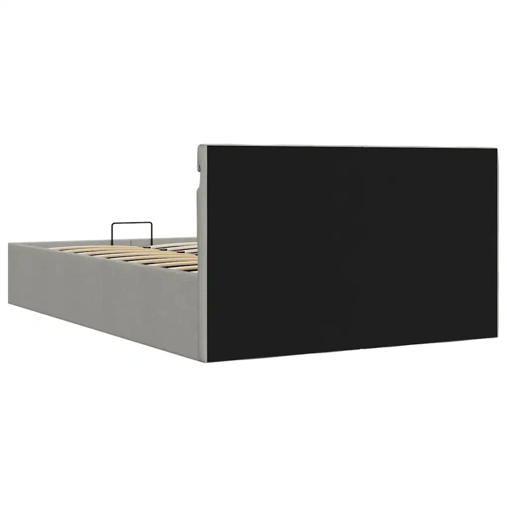 Letto matrimoniale | Letto per adulti | Giroletto con Contenitore e LED Grigio Chiaro Tessuto 140x200cm - Image 8